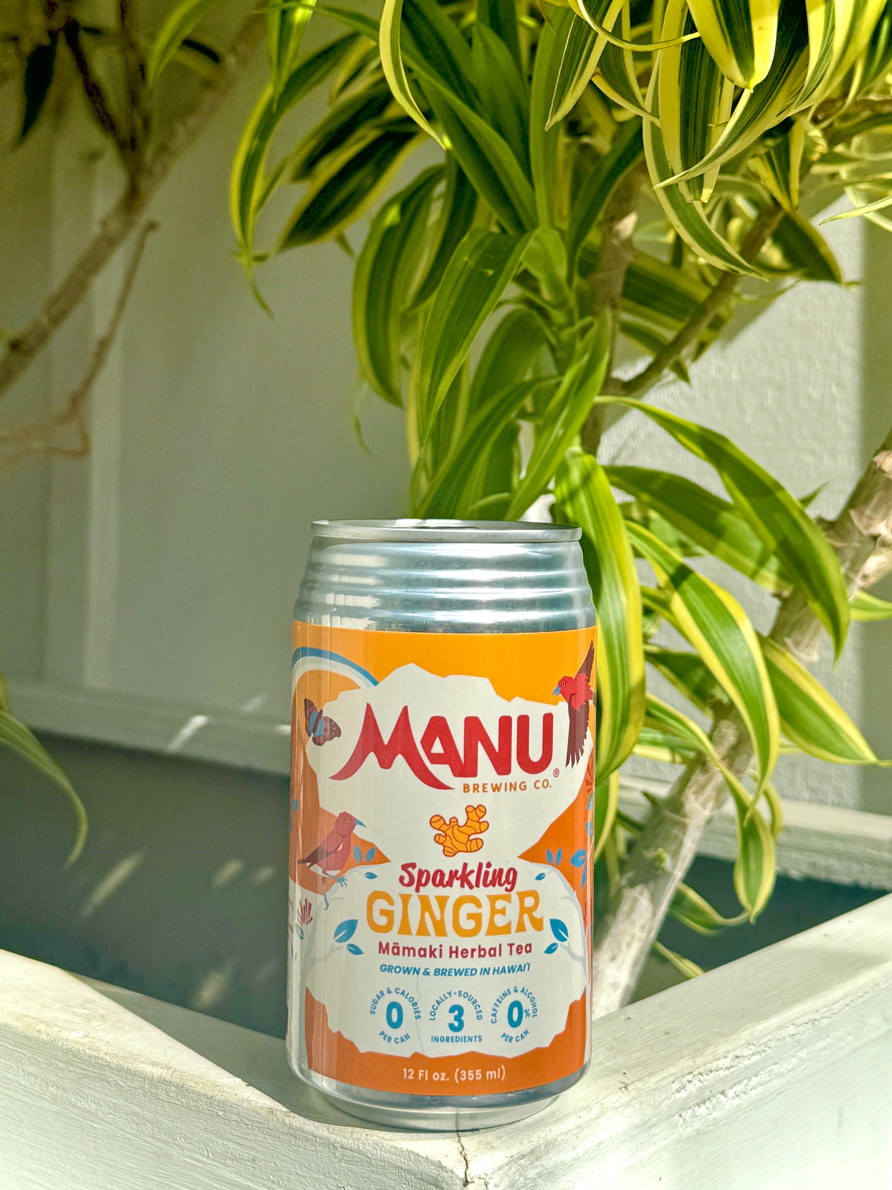 Ginger Sparkling Māmaki 12 Pack – Manu Brewing Co.
